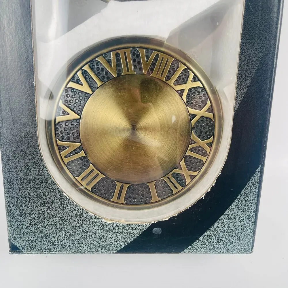Decorative Spindle Curtain Holdbacks MSG Antique Gold Finish Clock Face Design
